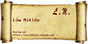 Löw Miklós névjegykártya
